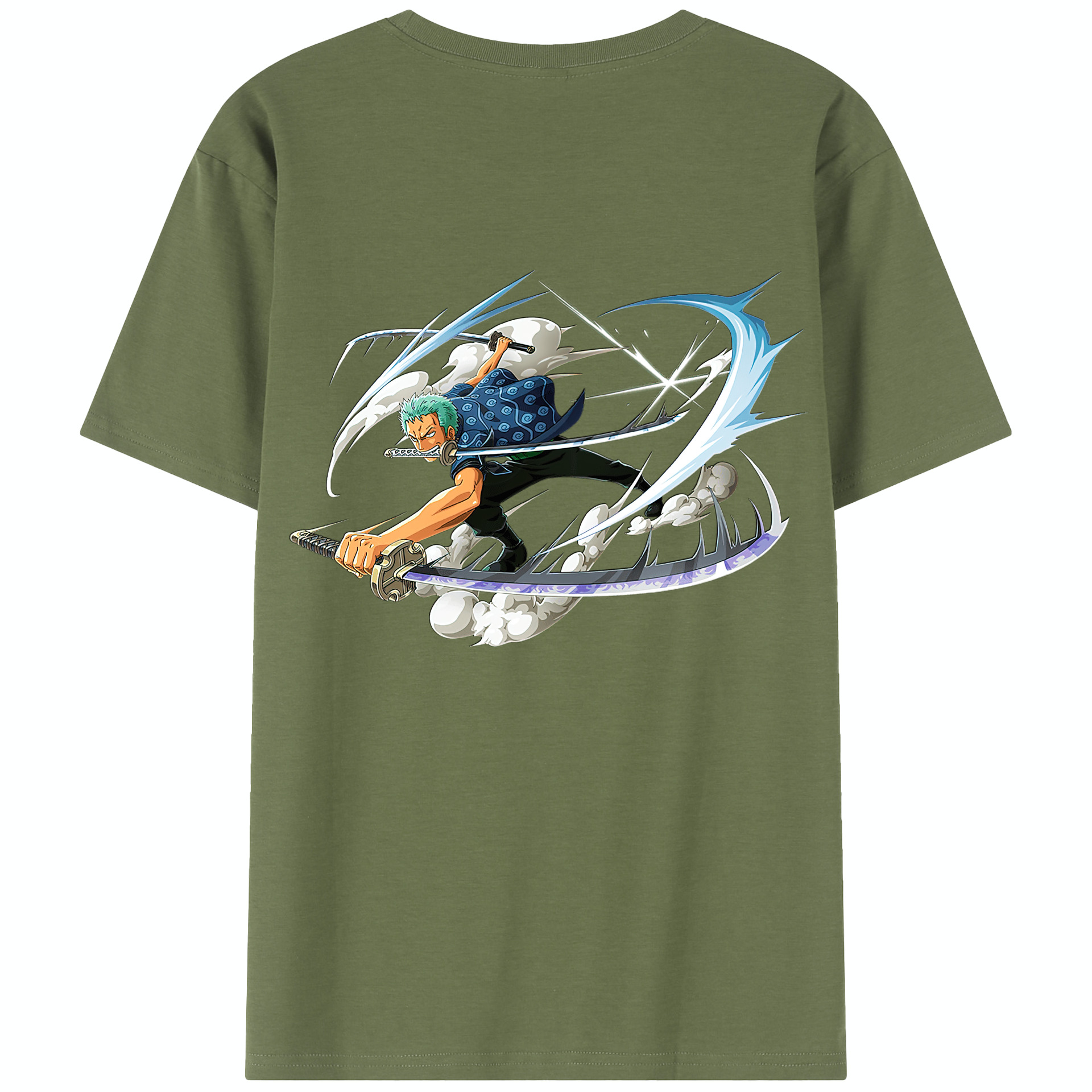 ワンピース ロロノア・ゾロ ONE PIECE Roronoa Zoro 綿100％半袖Tシャツ（背面プリント）